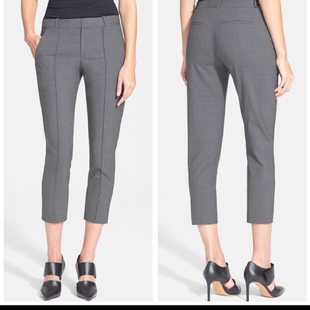 VINCE  nwot cropped  gray wool  ankle pants